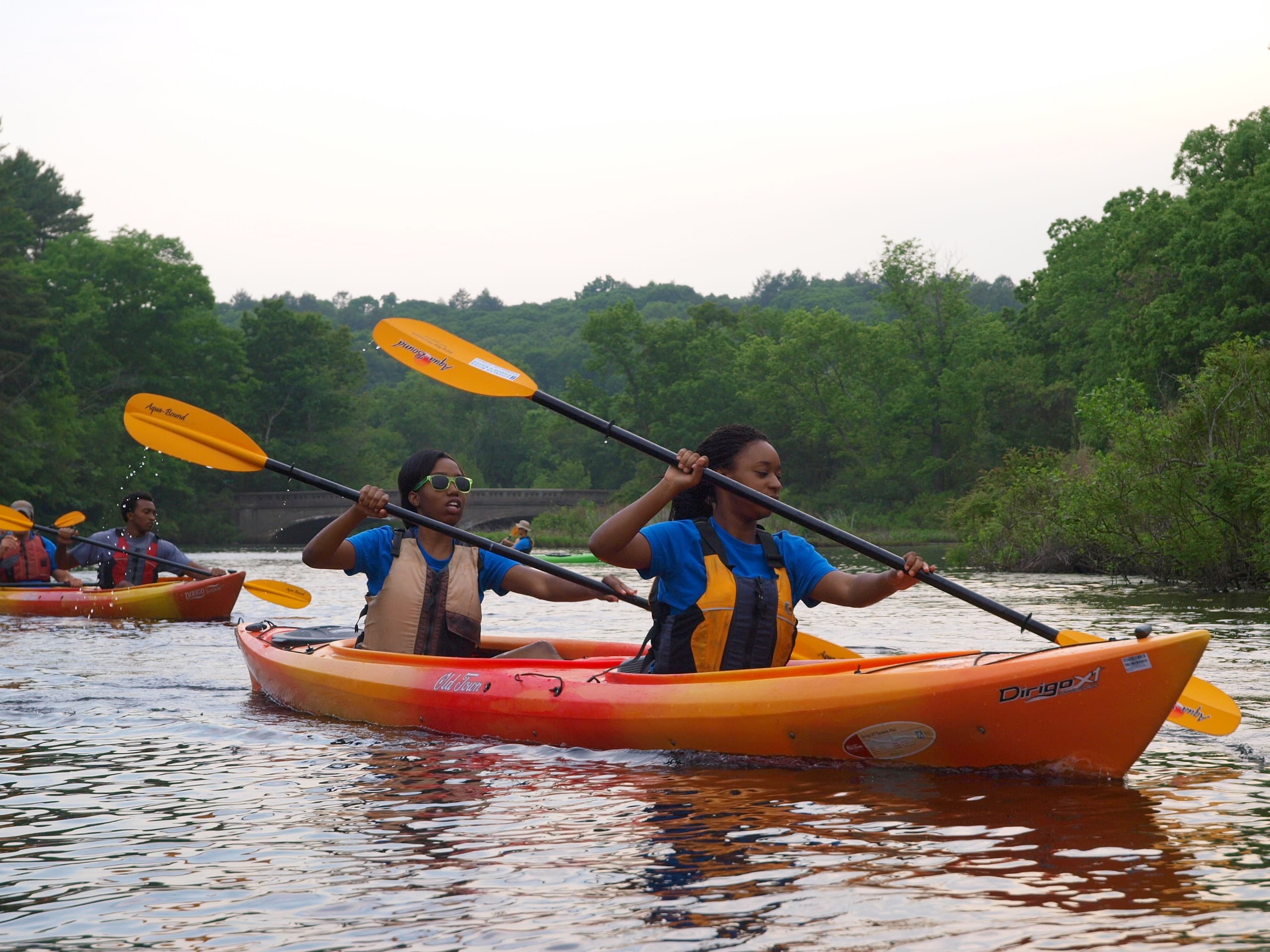 Kayaking on the Charles River in Eastern Massachusetts