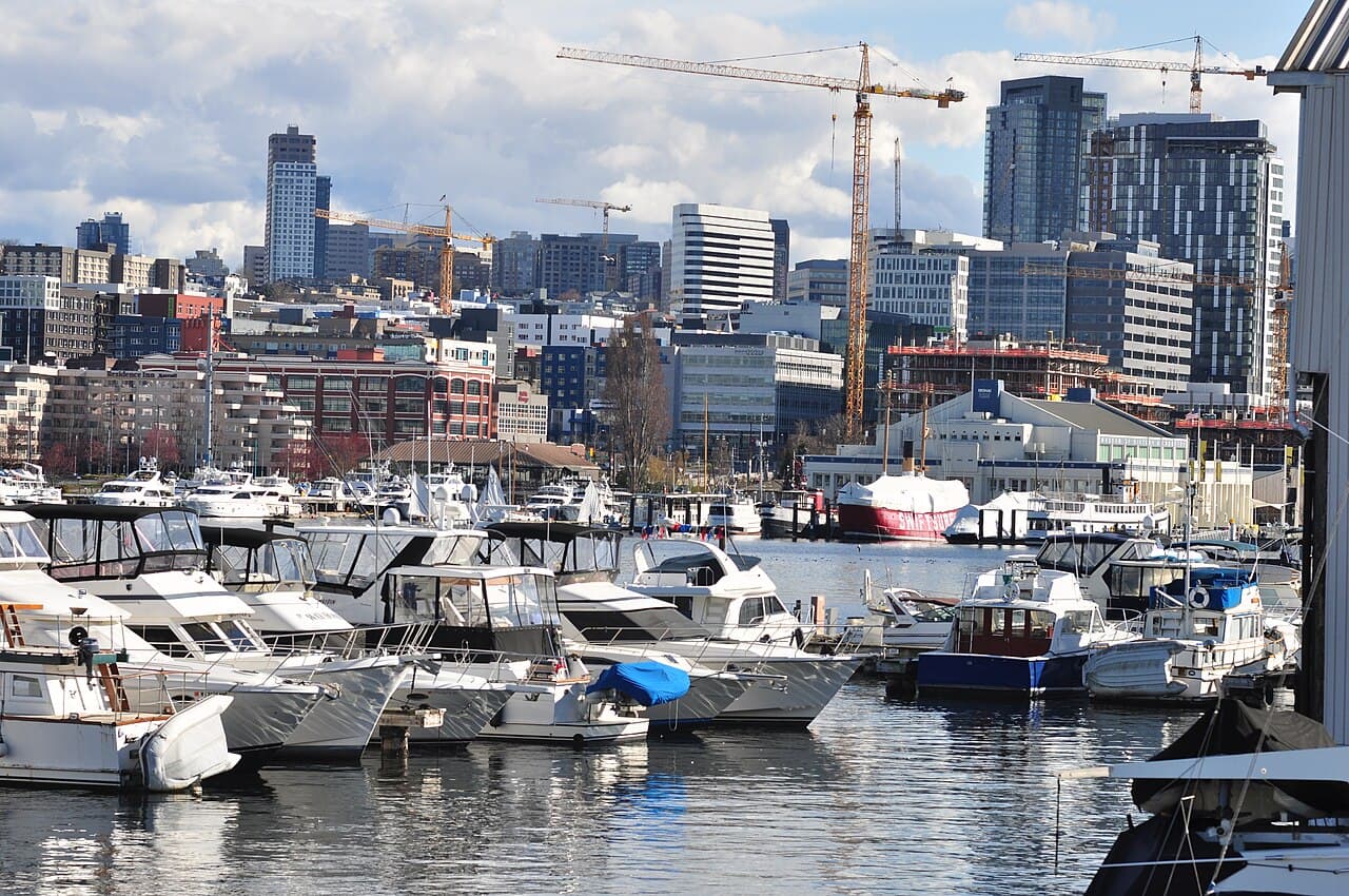 Seattle - view toward South Lake Union from west shore of Lake Union